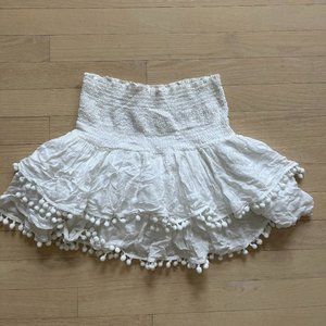 Pom Pom Trim Ruffle Skirt Size S